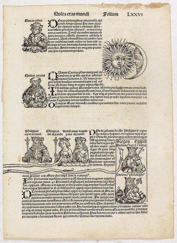 SCHEDEL, H., Quinta Etas Mundi. Folium. LXXVI, antique map, old maps