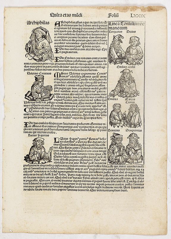 SCHEDEL, H., Quinta Etas Mundi. Folium. LXXIX, antique map, old maps