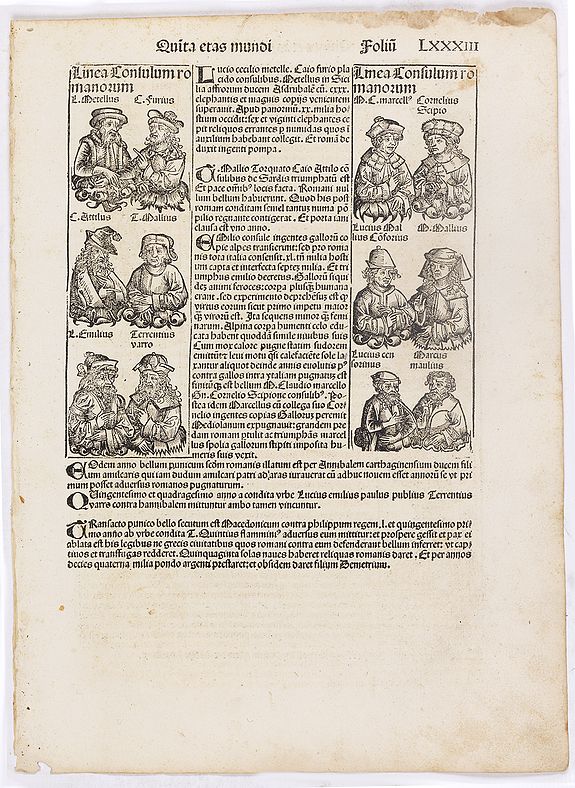 SCHEDEL, H., Quinta Etas Mundi. Folium. LXXXIII, antique map, old maps