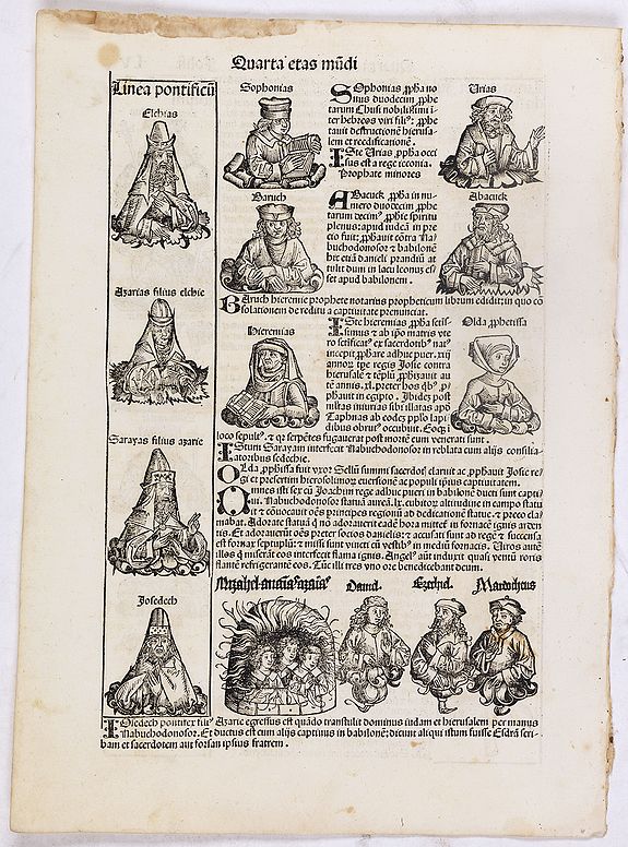 SCHEDEL, H., Quarta Etas Mundi. Folium. LV, antique map, old maps