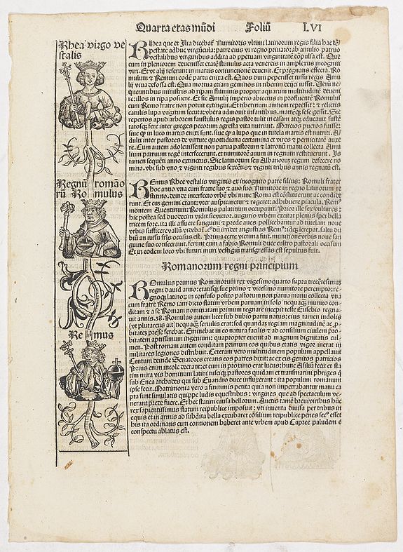 SCHEDEL, H., Quarta Etas Mundi. Folium. LVI, antique map, old maps