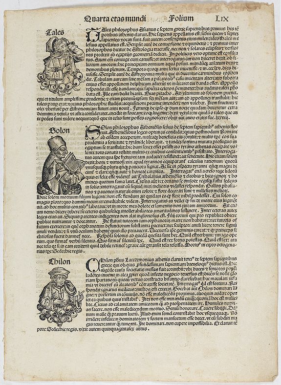 SCHEDEL, H., Quarta Etas Mundi. Folium. LIX, antique map, old maps