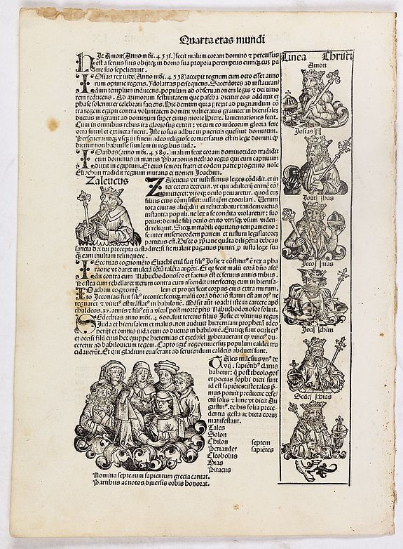 SCHEDEL, H., Quarta Etas Mundi. Folium. LX, antique map, old maps