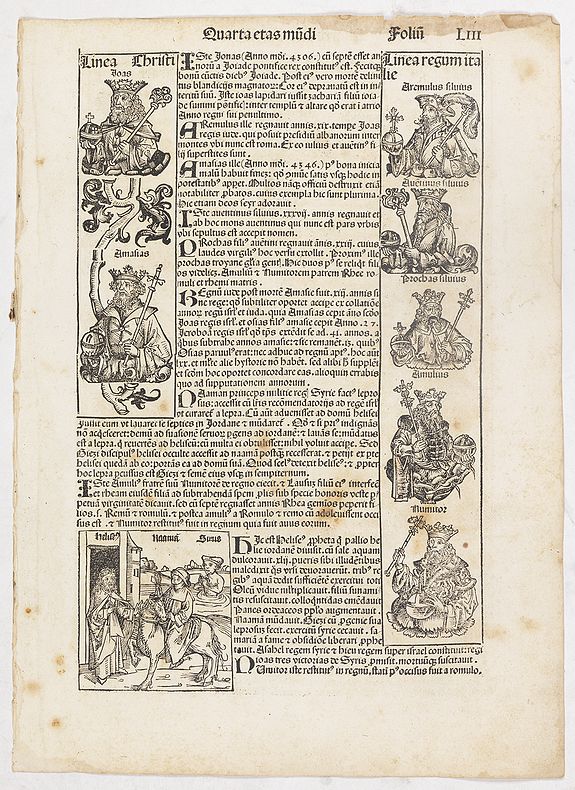 SCHEDEL, H., Quarta Etas Mundi. Folium. LIII, antique map, old maps