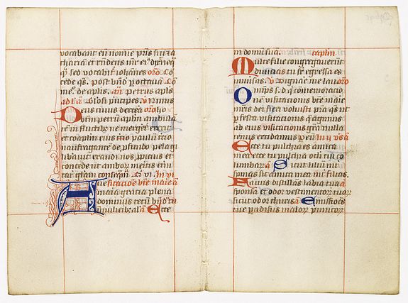 BREVIER, A double leaf from a breviary., antique map, old maps