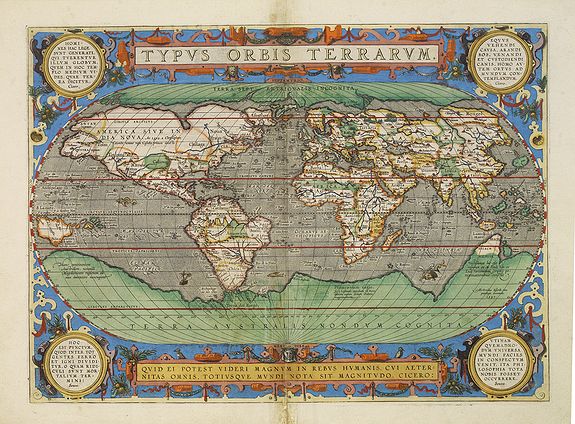 ORTELIUS, A., Typus Orbis Terrarum., antique map, old maps