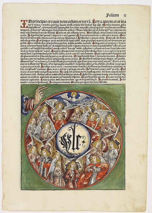 SCHEDEL, H.,  De opere prime diei. Folium II. [The creation of the world - First day], antique map, old maps