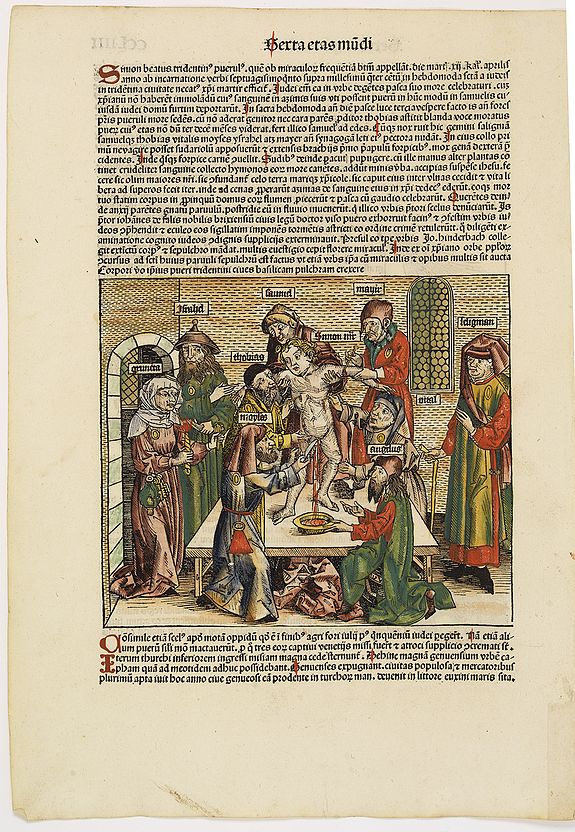 SCHEDEL, H., Sexta Etas Mudi. CCLIIII Simon Beatus .., antique map, old maps