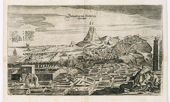 OLEARIUS, A., View of Derbendt an der Persischen Grentze., antique map, old maps