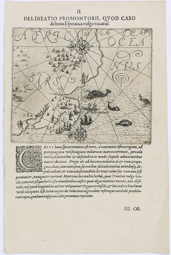 DE BRY, Th., Delineatio Promontorii, Quod Cabo., antique map, old maps