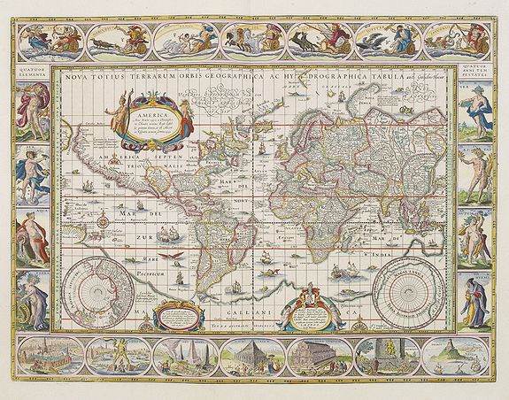 BLAEU, W., Nova totius terrarum orbis geographica ac.., antique map, old maps