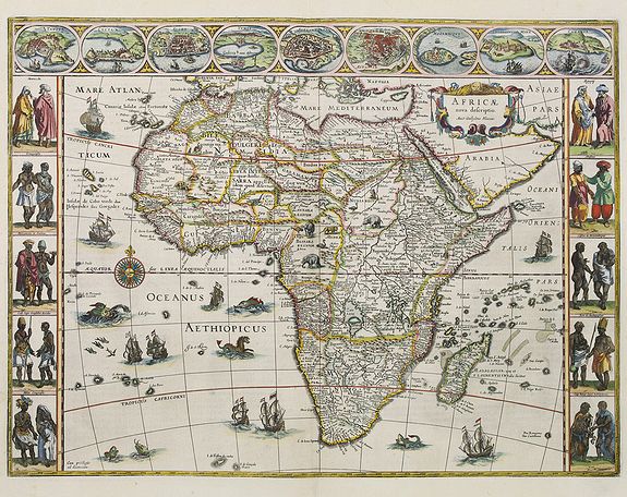 BLAEU, W., Africae nova descriptio., antique map, old maps