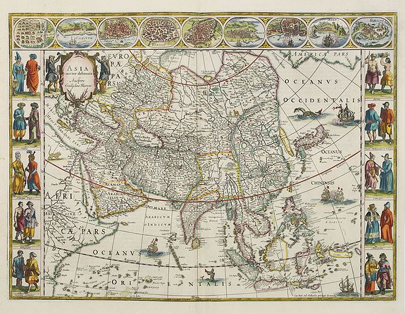 BLAEU, W., Asia noviter delineata., antique map, old maps