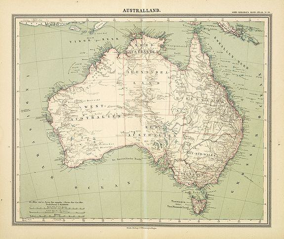 FLEMMING, C., Australland., antique map, old maps