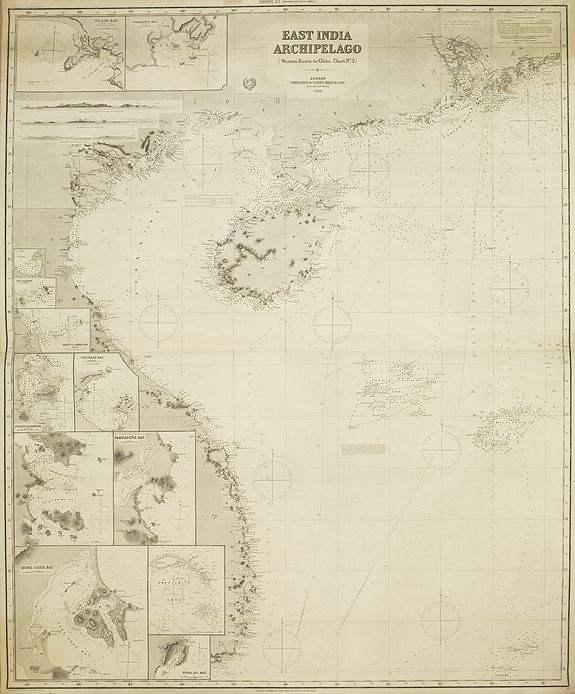 IMRAY AND SON, J., East India archipelago Western route to China, chart No. 5., antique map, old maps