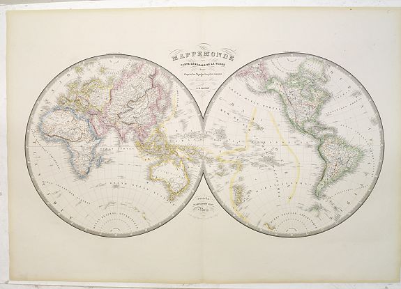 FREMIN, A.R. / LOGEROT, A., Mappemonde ou carte générale de la Terre dressée d'après les voyages les plus récents et des cartes de laMarine. . ., antique map, old maps