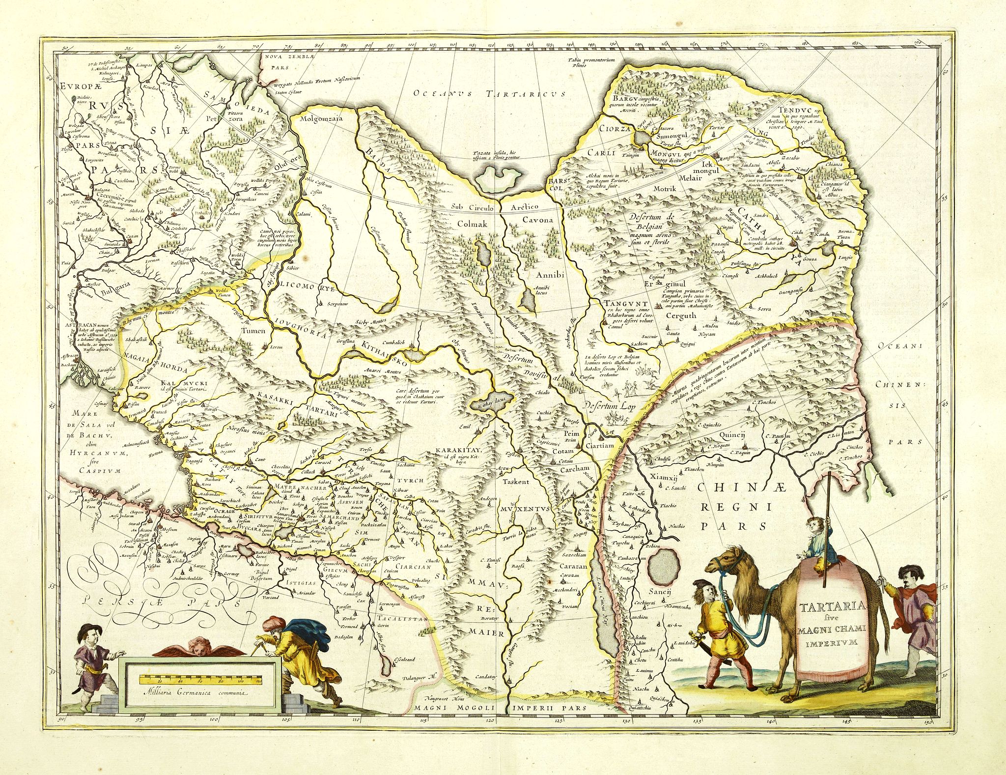 BLAEU, W., Tartaria sive Magni Chami Imperium., antique map, old maps