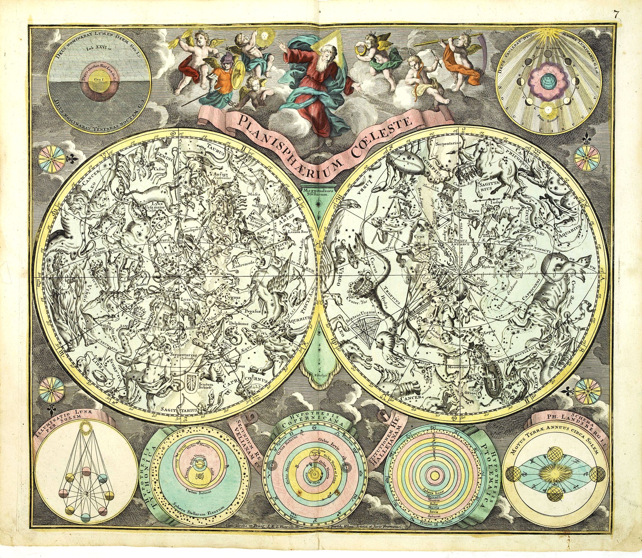 SEUTTER, M., Planisphaerium Coeleste., antique map, old maps