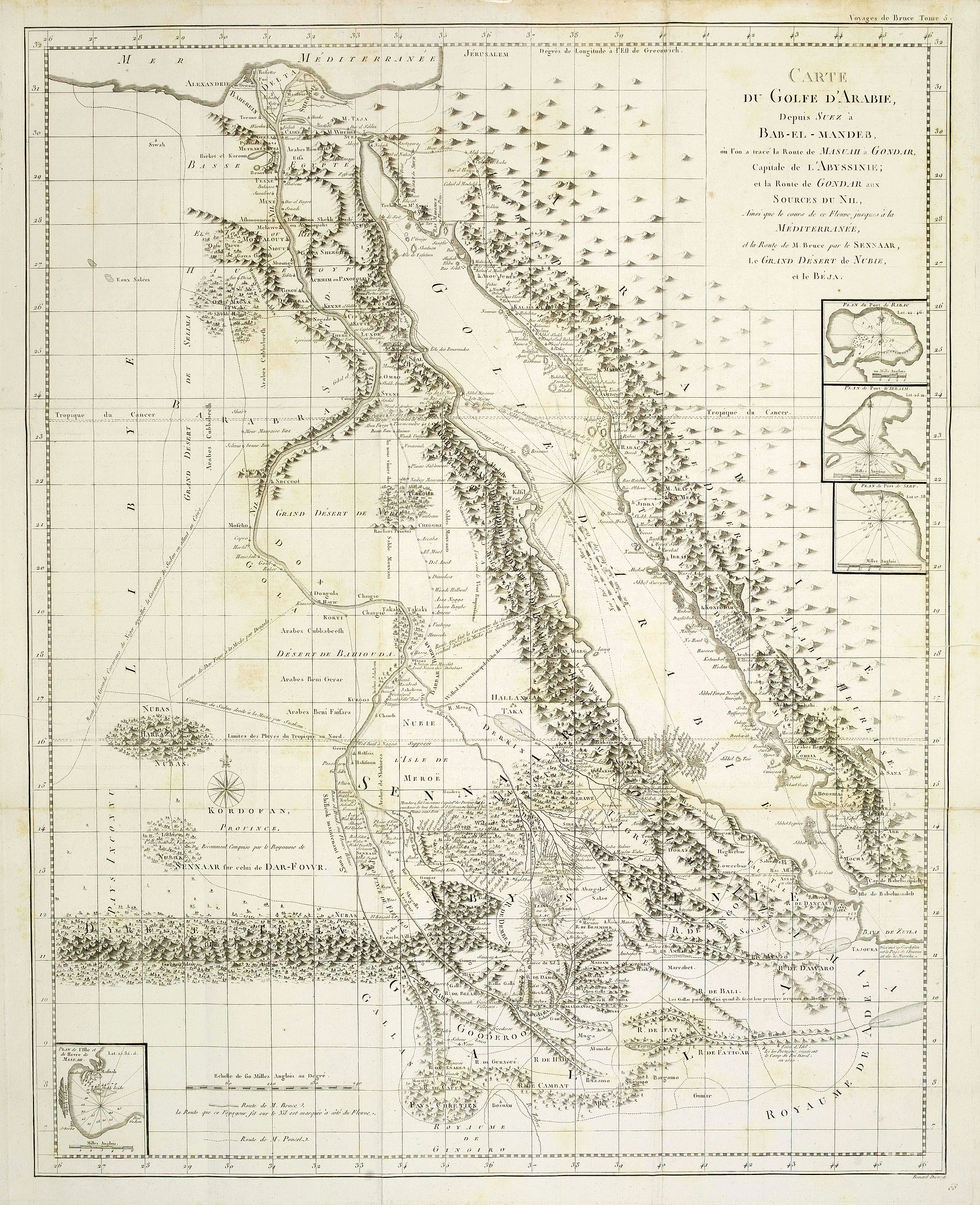 BRUCE, J., Carte du Golphe D'Arabie, Depuis Suez à Bab-el-Mandeb, .., antique map, old maps