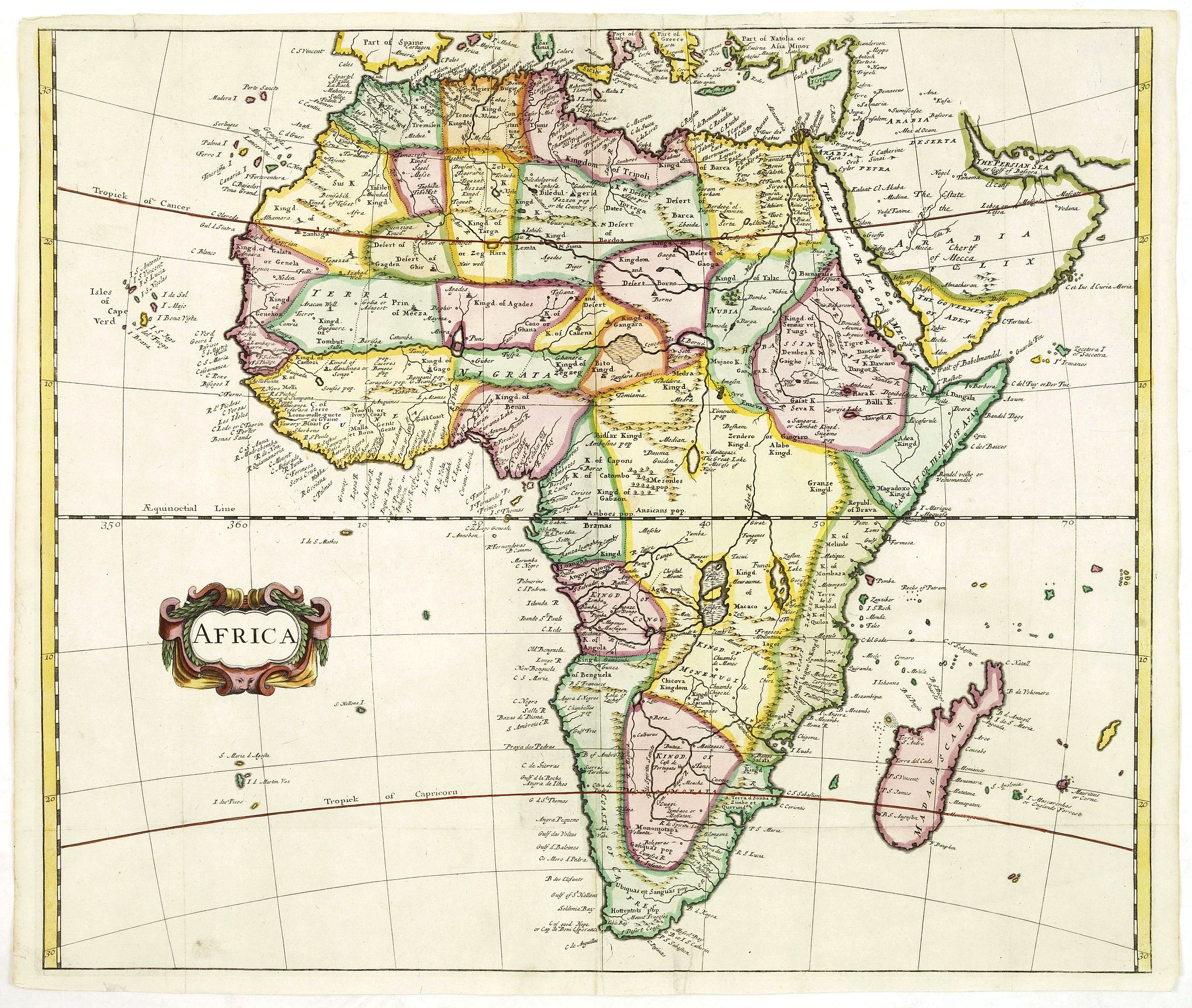 MOLL, H., AFRICA, antique map, old maps