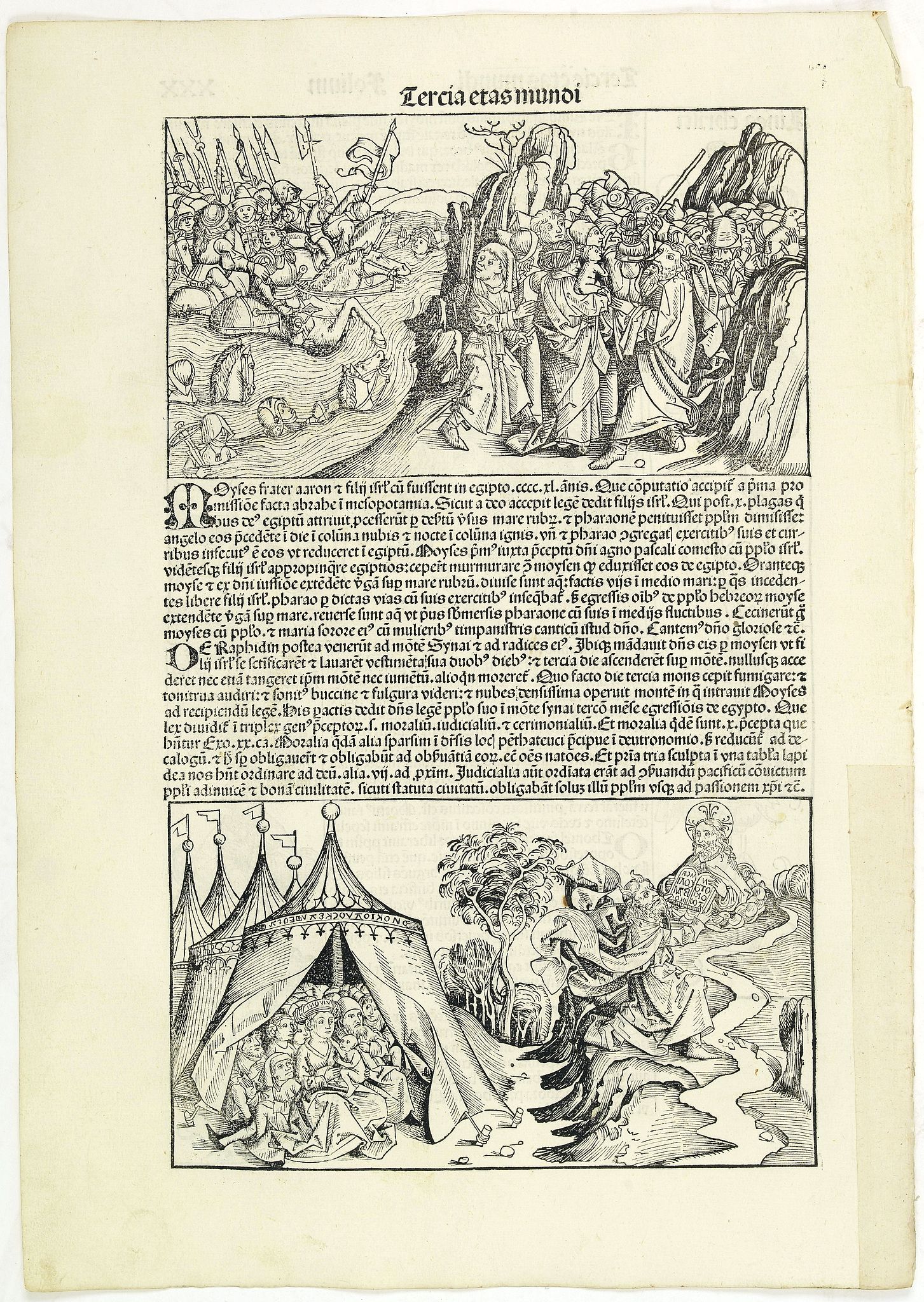 SCHEDEL, H., Tercia Etas Mundi. Folium.XXX, antique map, old maps