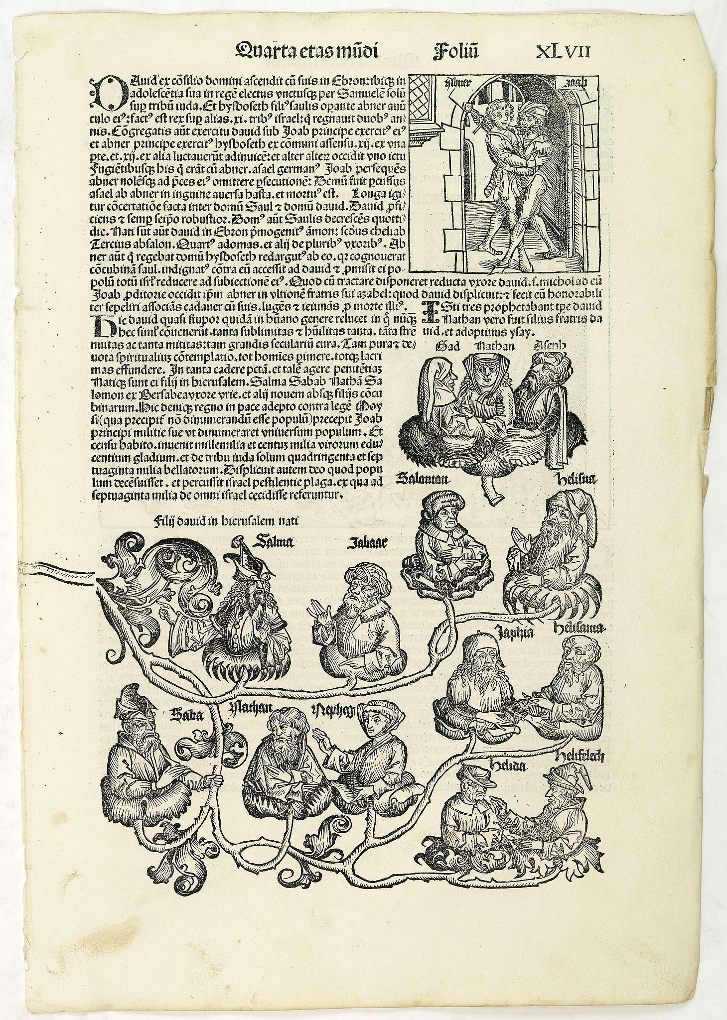 SCHEDEL, H., Quarta Etas Mundi. Folium. XLVII, antique map, old maps