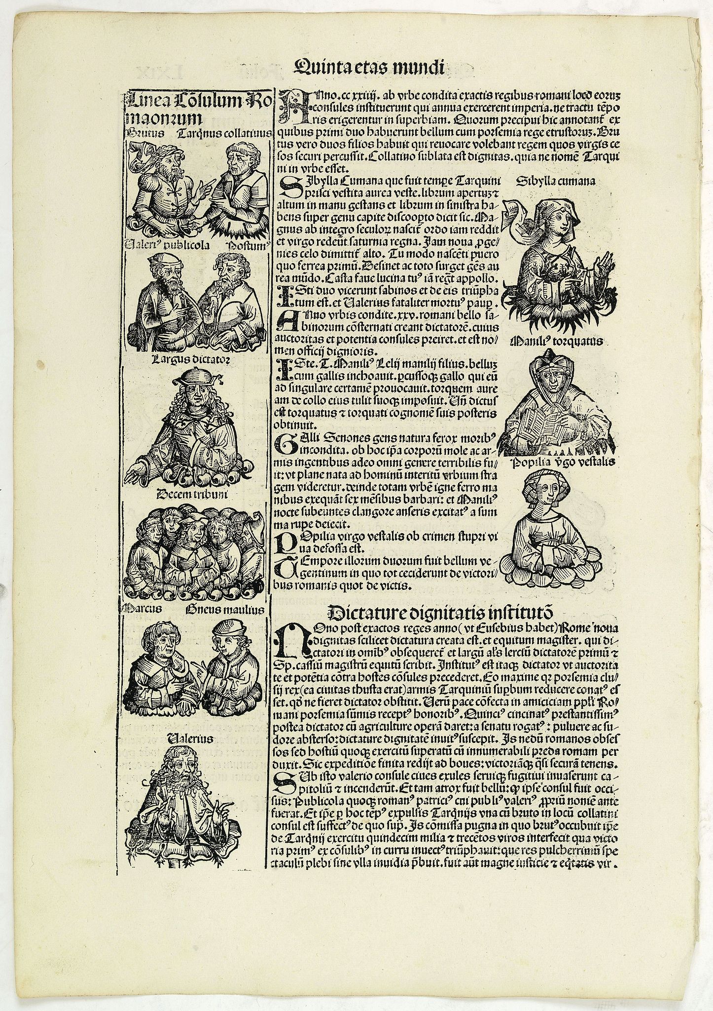 SCHEDEL, H., Quinta Etas Mundi. Folium. LXIX, antique map, old maps
