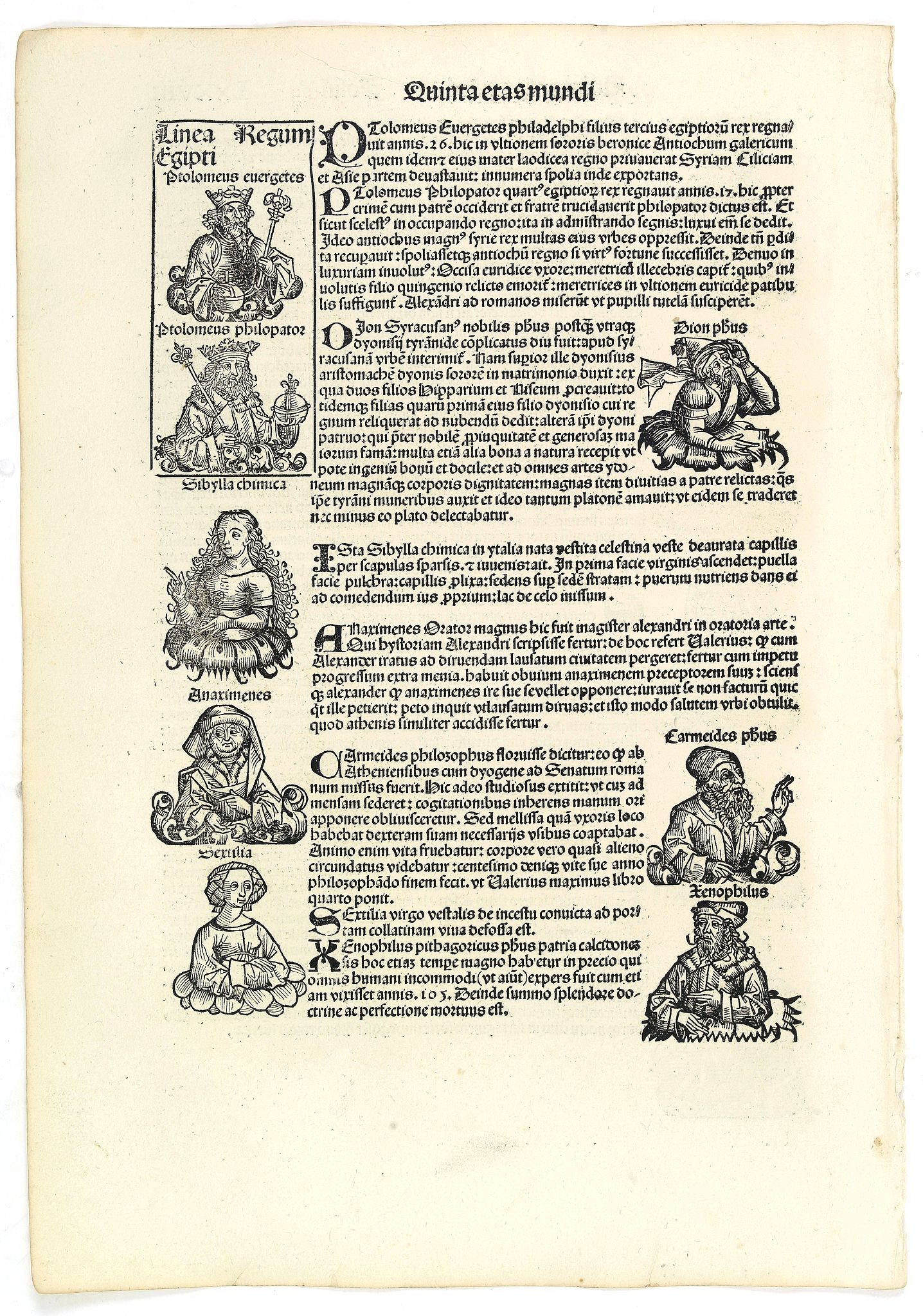 SCHEDEL, H., Quinta Etas Mundi. Folium.LXXVIII, antique map, old maps