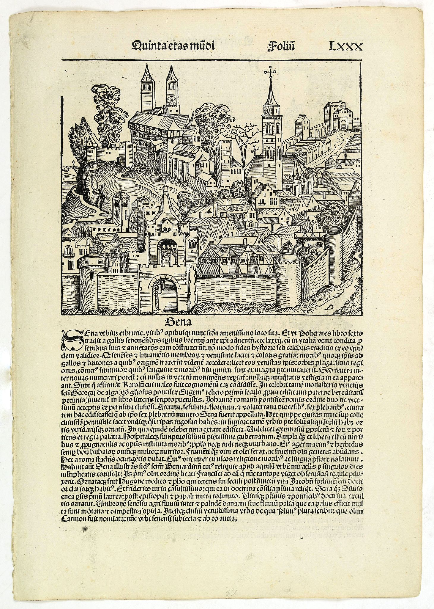 SCHEDEL, H.,  Quita Etas Mundi. Folium.LXXX, antique map, old maps
