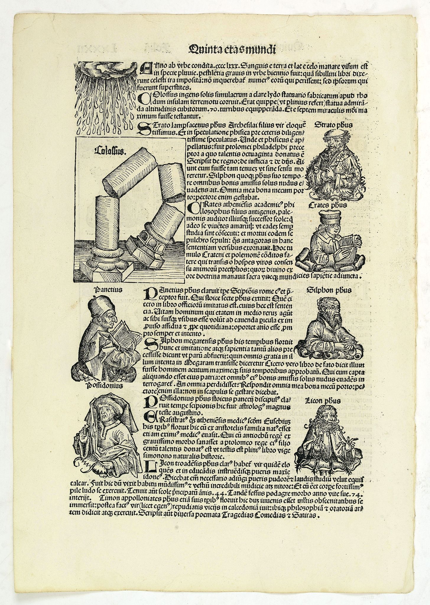 SCHEDEL, H., Quinta Etas Mundi. Folium. LXXXII, antique map, old maps