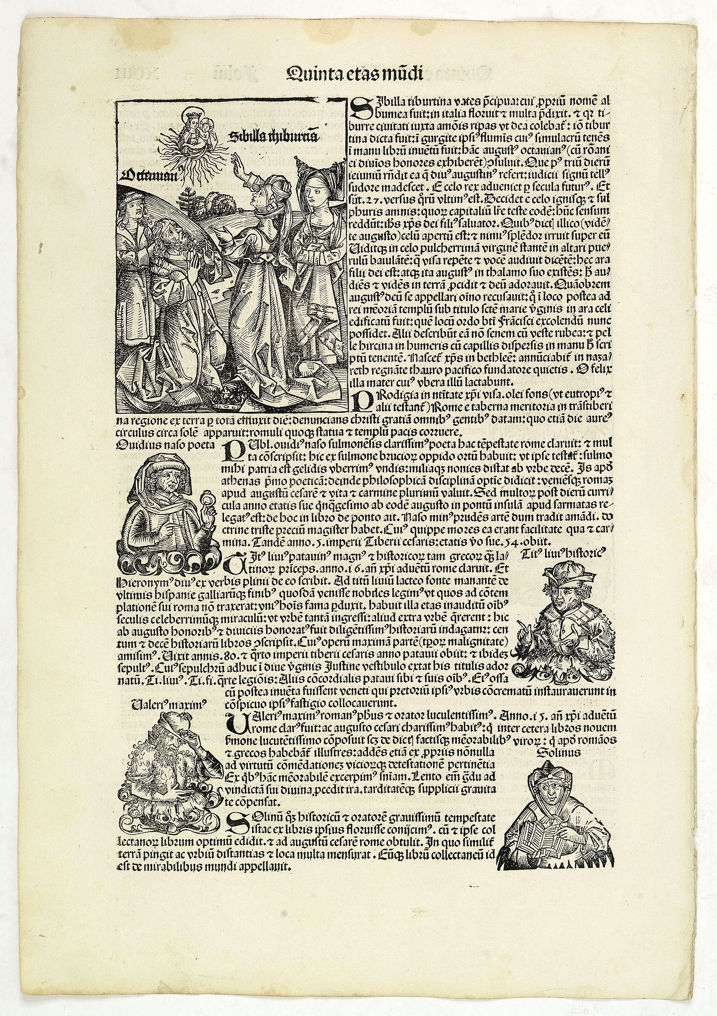SCHEDEL, H., Quinta Etas Mundi. Folium.XCIII., antique map, old maps
