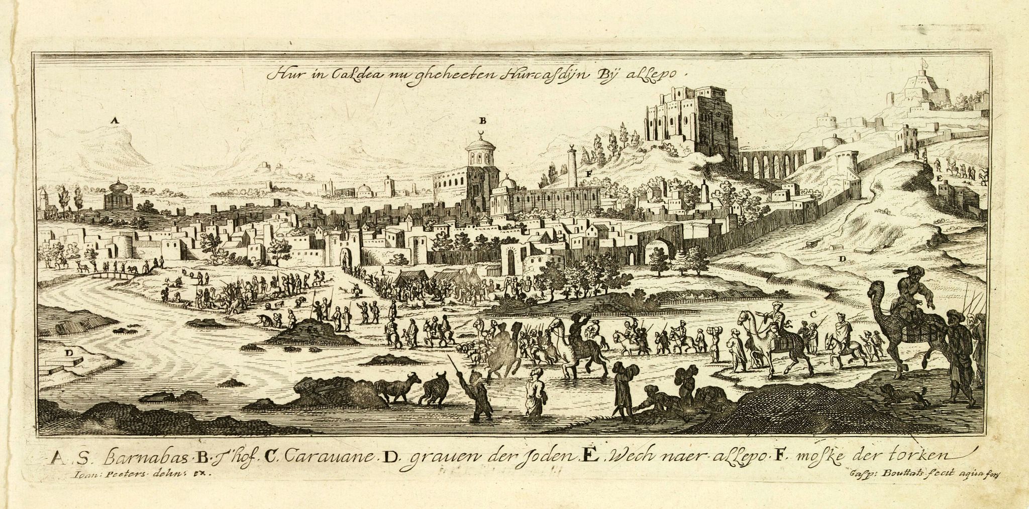PEETERS, J. / BOUTTATS, G., Hur in Caldea nu gheheeten Hurcasdijn by allepo., antique map, old maps