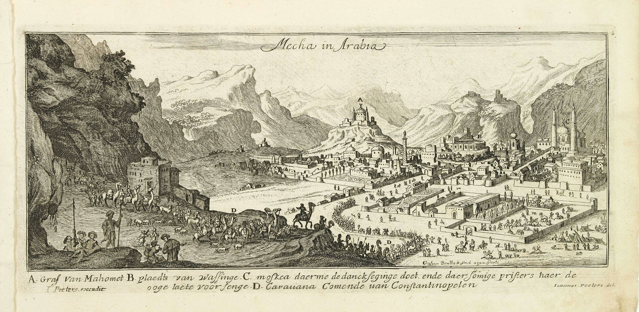 PEETERS, J. / BOUTTATS, G., Mecha in Arabia., antique map, old maps