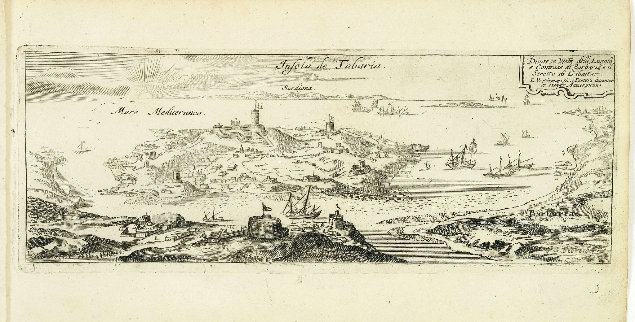PEETERS, J. / BOUTTATS, G., Insola de Tabaria., antique map, old maps