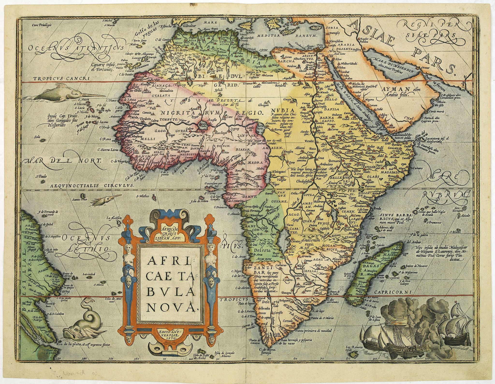ORTELIUS, A., Africae Tabula Nova., antique map, old maps