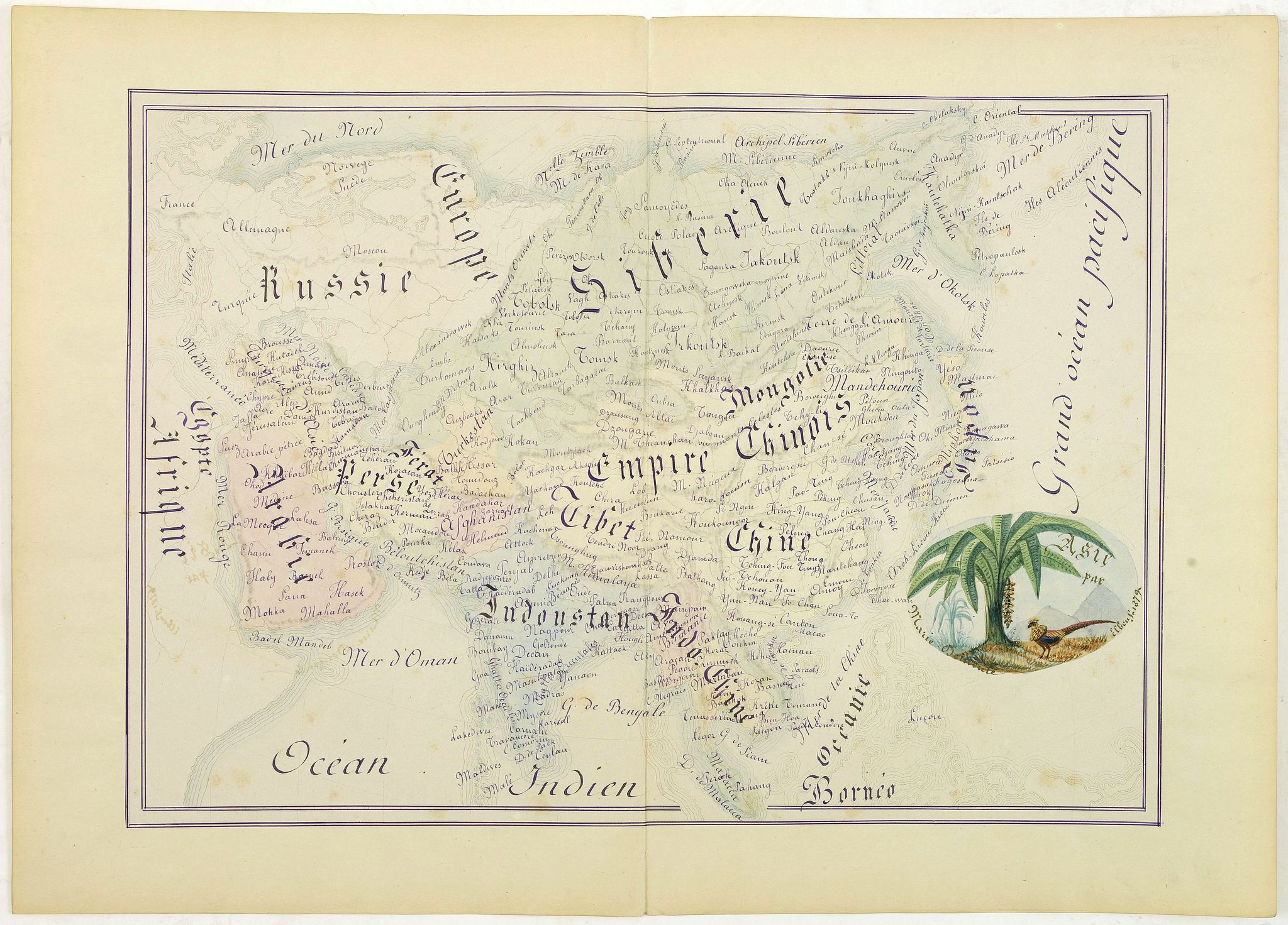 DEMEULE, M., Asie., antique map, old maps