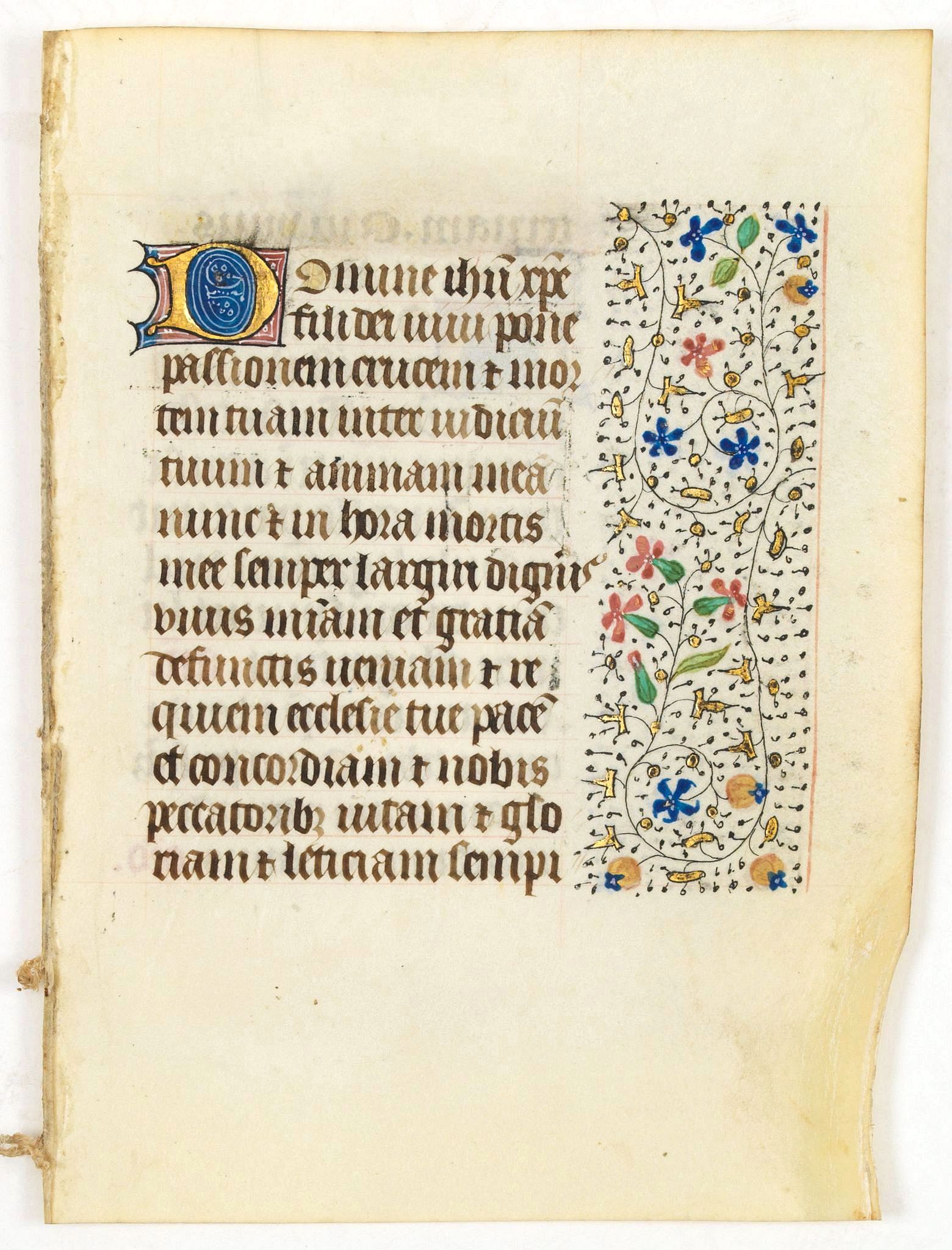FRANCISCAN BOOK OF HOURS, Leaf on vellum from a manuscript Book of Hours, use of Rome., antique map, old maps