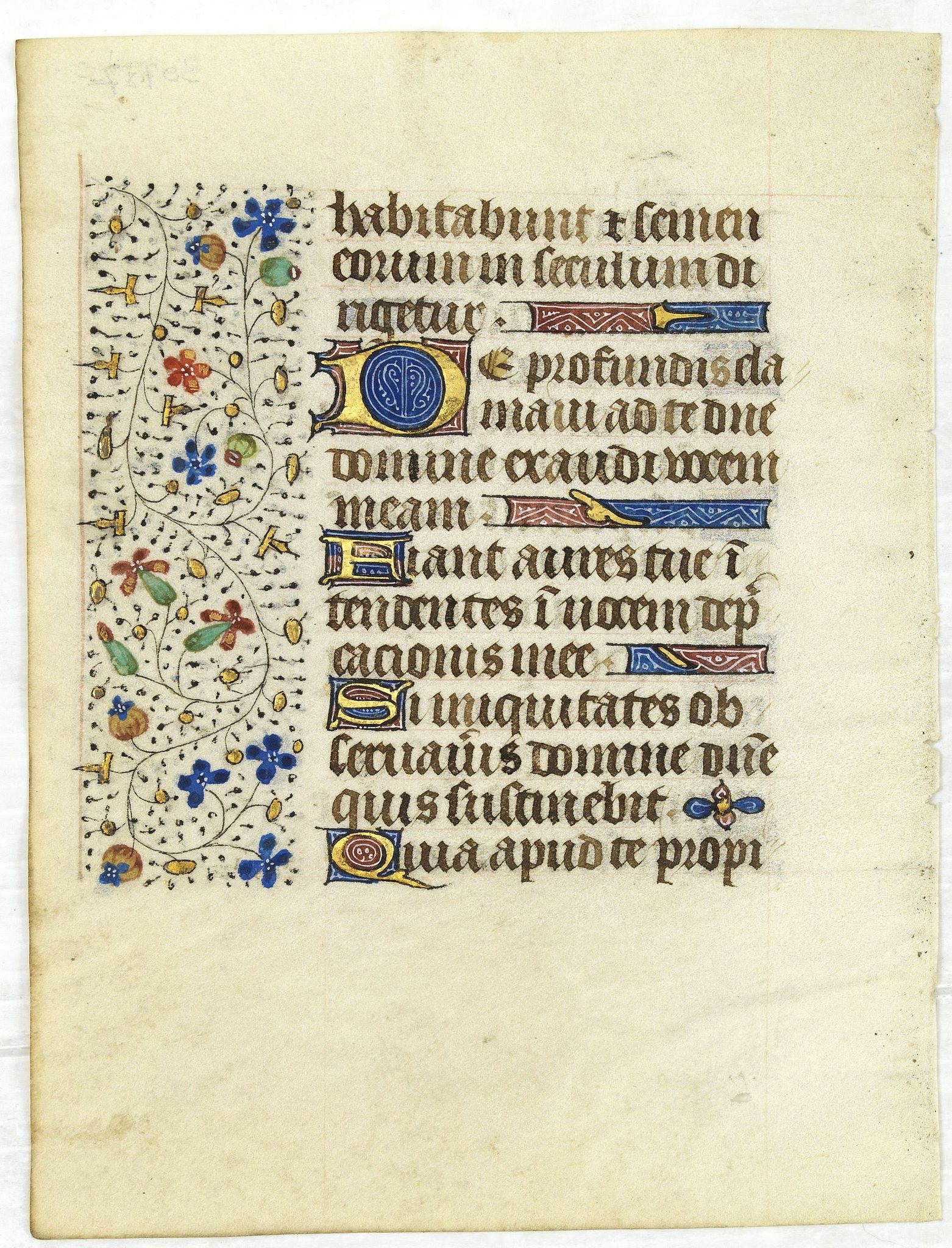 FRANCISCAN BOOK OF HOURS, Leaf on vellum from a manuscript Book of Hours, use of Rome., antique map, old maps