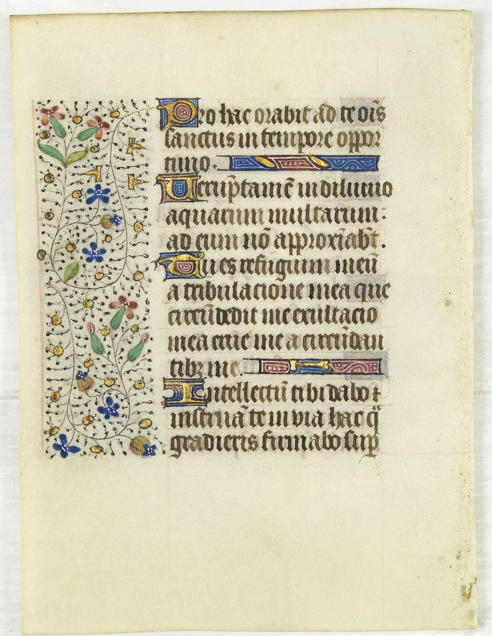 FRANCISCAN BOOK OF HOURS, Leaf on vellum from a manuscript Book of Hours, use of Rome., antique map, old maps