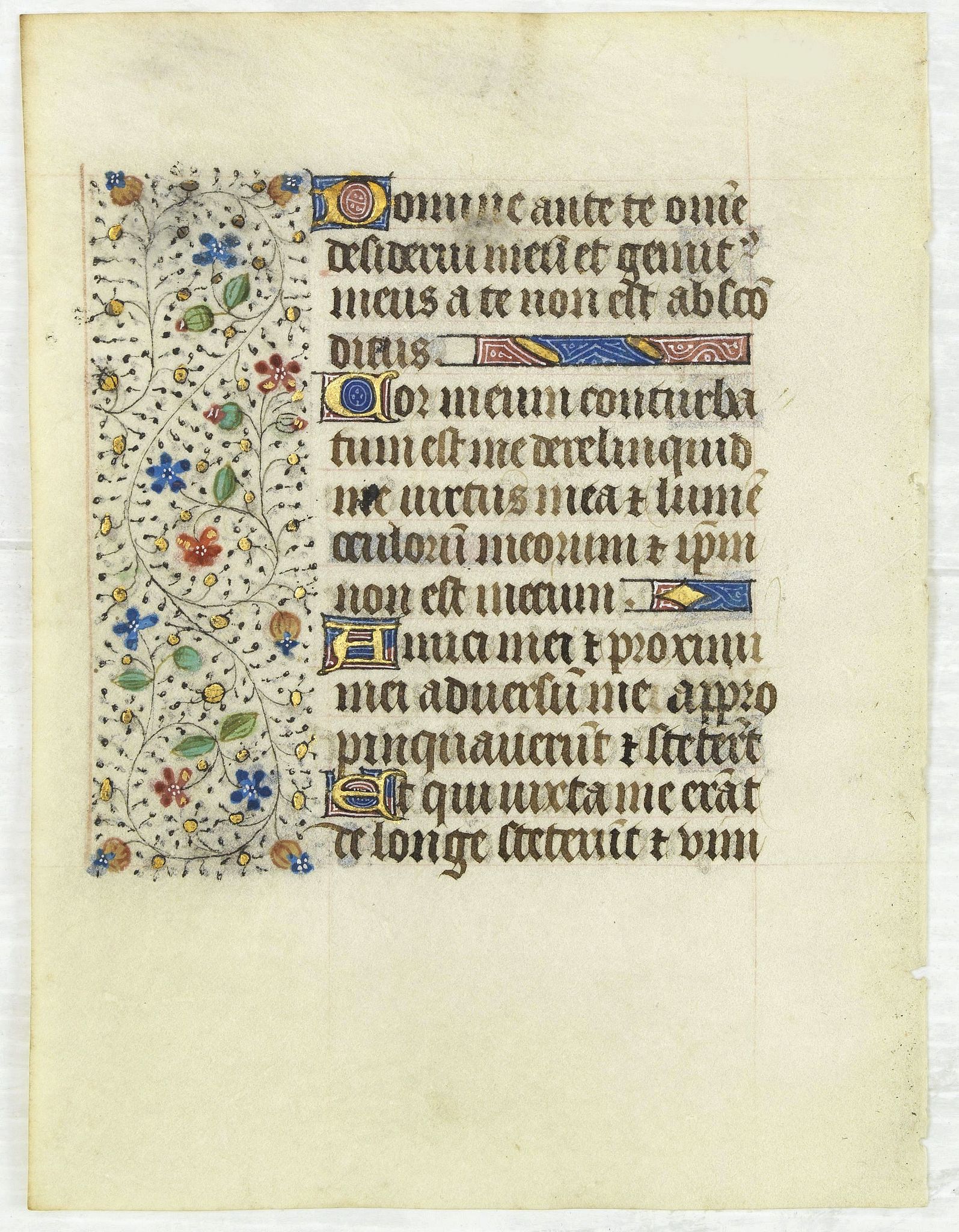 FRANCISCAN BOOK OF HOURS, Leaf on vellum from a manuscript Book of Hours, use of Rome., antique map, old maps