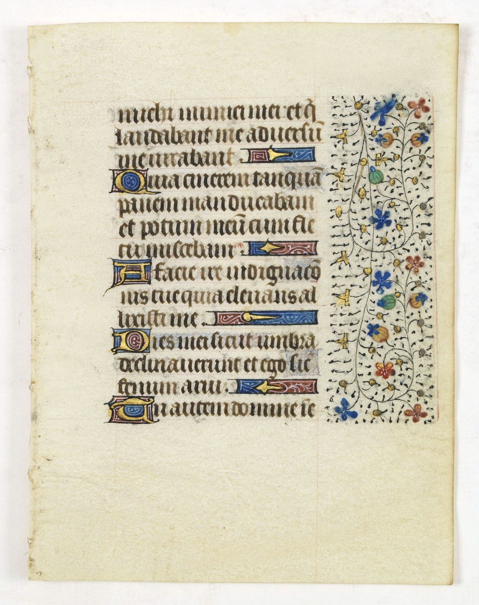 FRANCISCAN BOOK OF HOURS, Leaf on vellum from a manuscript Book of Hours, use of Rome., antique map, old maps