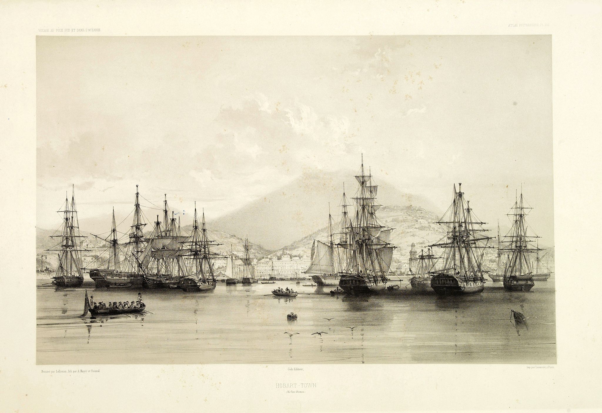 MAYER, A., Hobart-Town. . ., antique map, old maps
