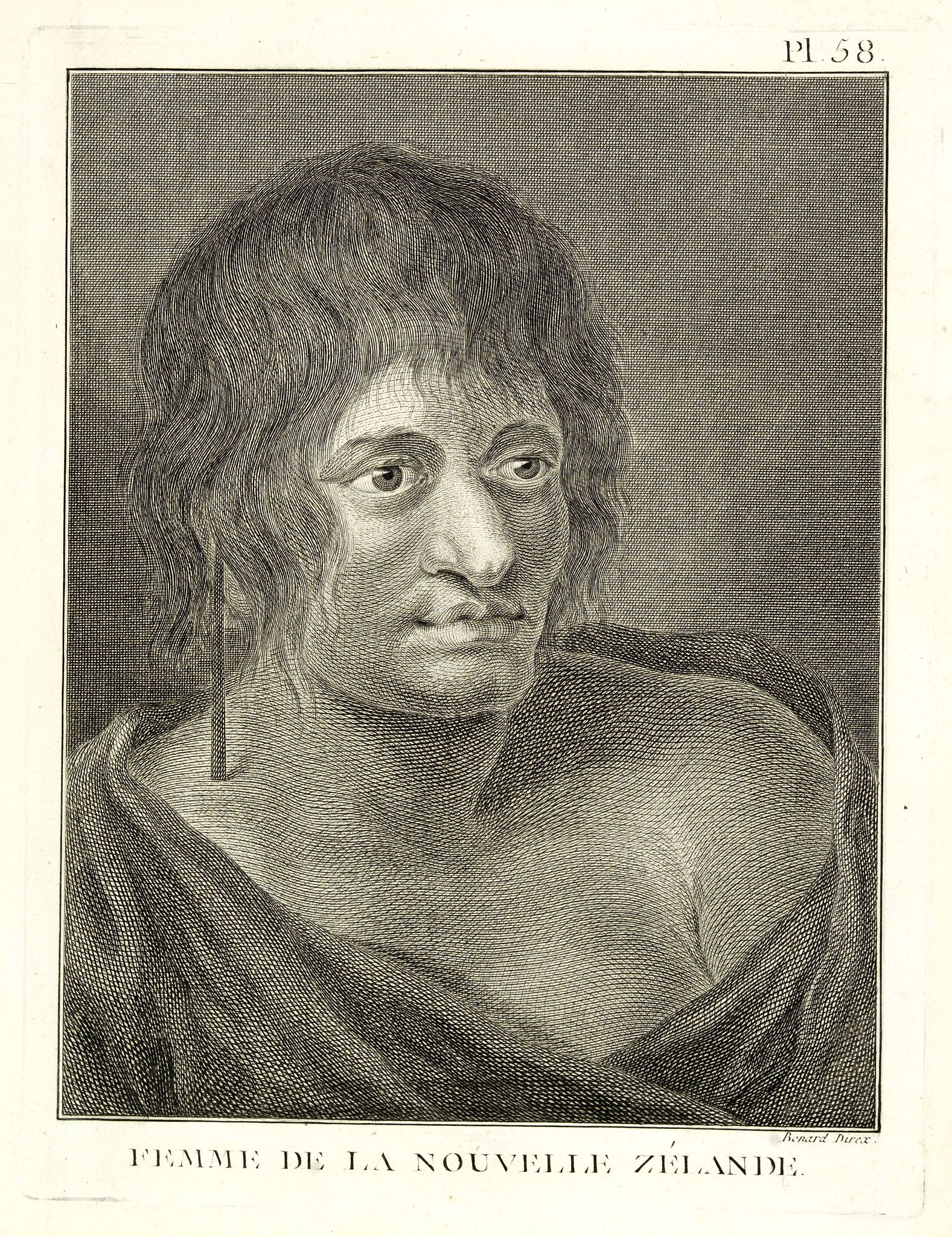 COOK, Captain James., Femme de la Nouvelle Zélande. Pl. 58., antique map, old maps