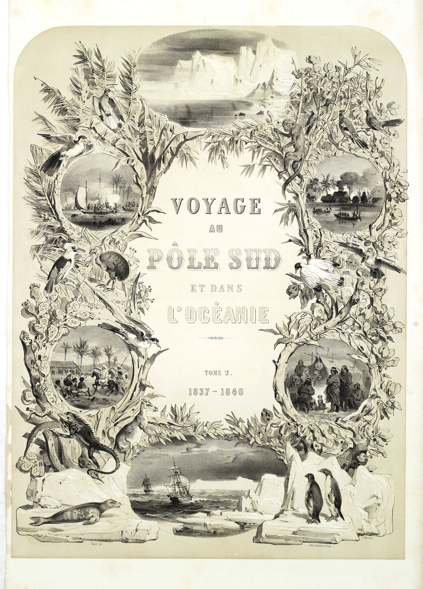 D'URVILLE, J.D., (Title page) Voyage au Pole Sud et dans l'Oceanie. . ., antique map, old maps