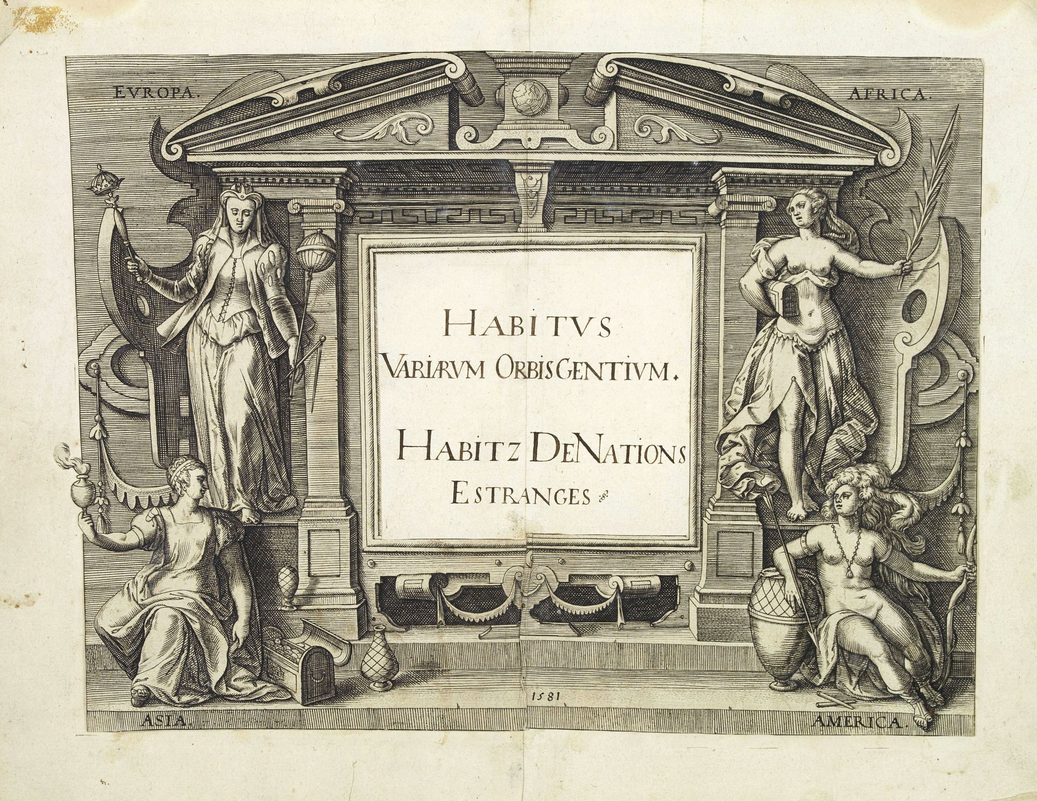 BOISSARD, J. J., (Title page) Trofées de chasse dessinez par C. Hüet et gravez par Guélard. . ., antique map, old maps