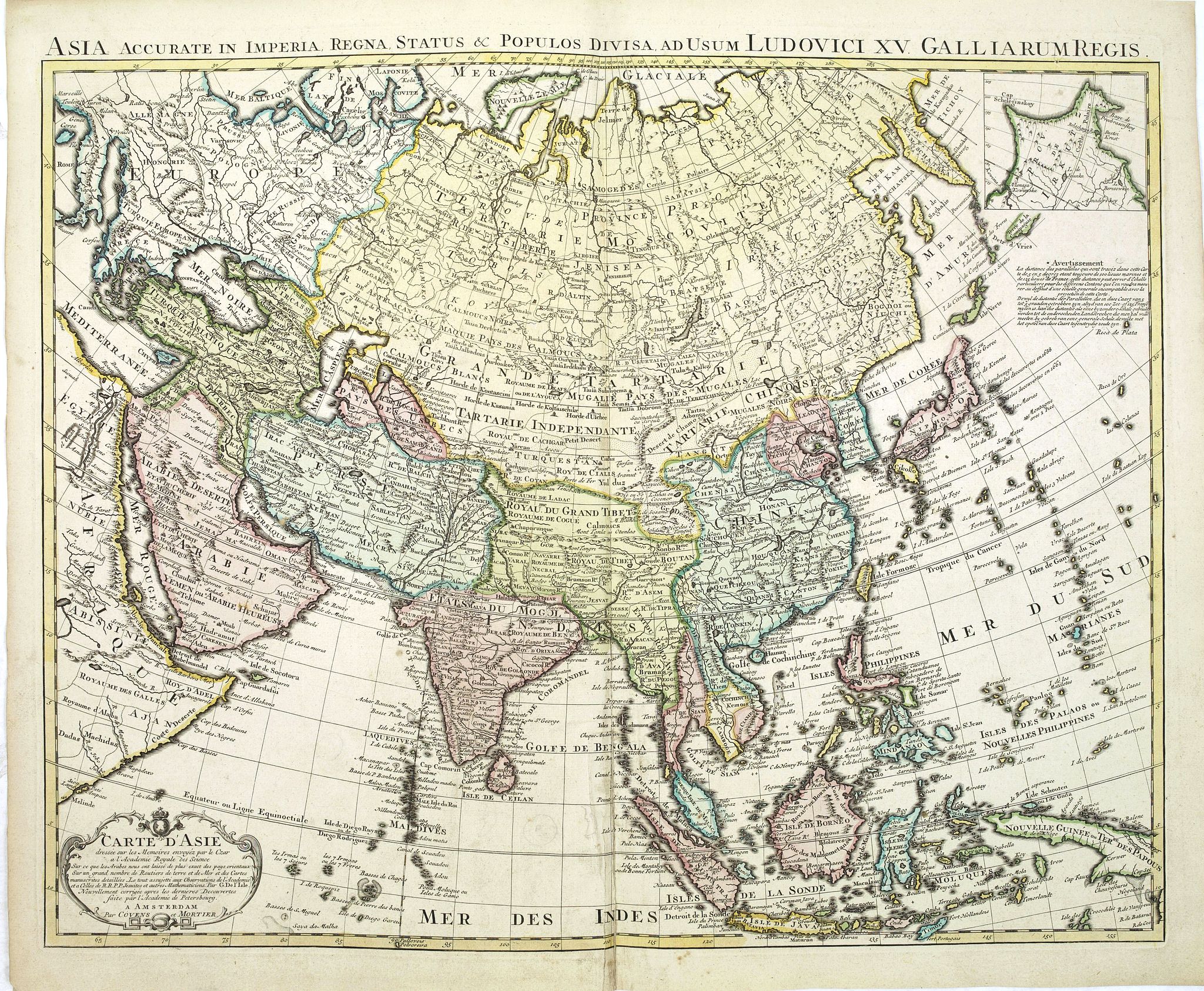 COVENS, C. / MORTIER, P., Carte d'Asie. . ., antique map, old maps