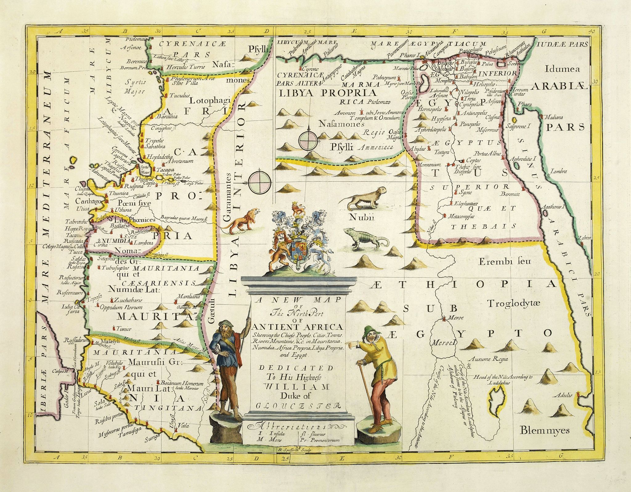 WELLS, E., A new map of the north of antient Africa. . ., antique map, old maps