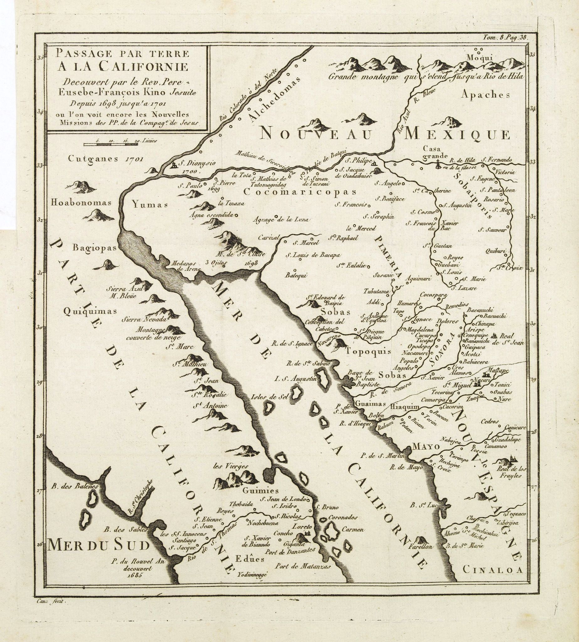 CANU,C., Passage par Terre a la Californie .., antique map, old maps