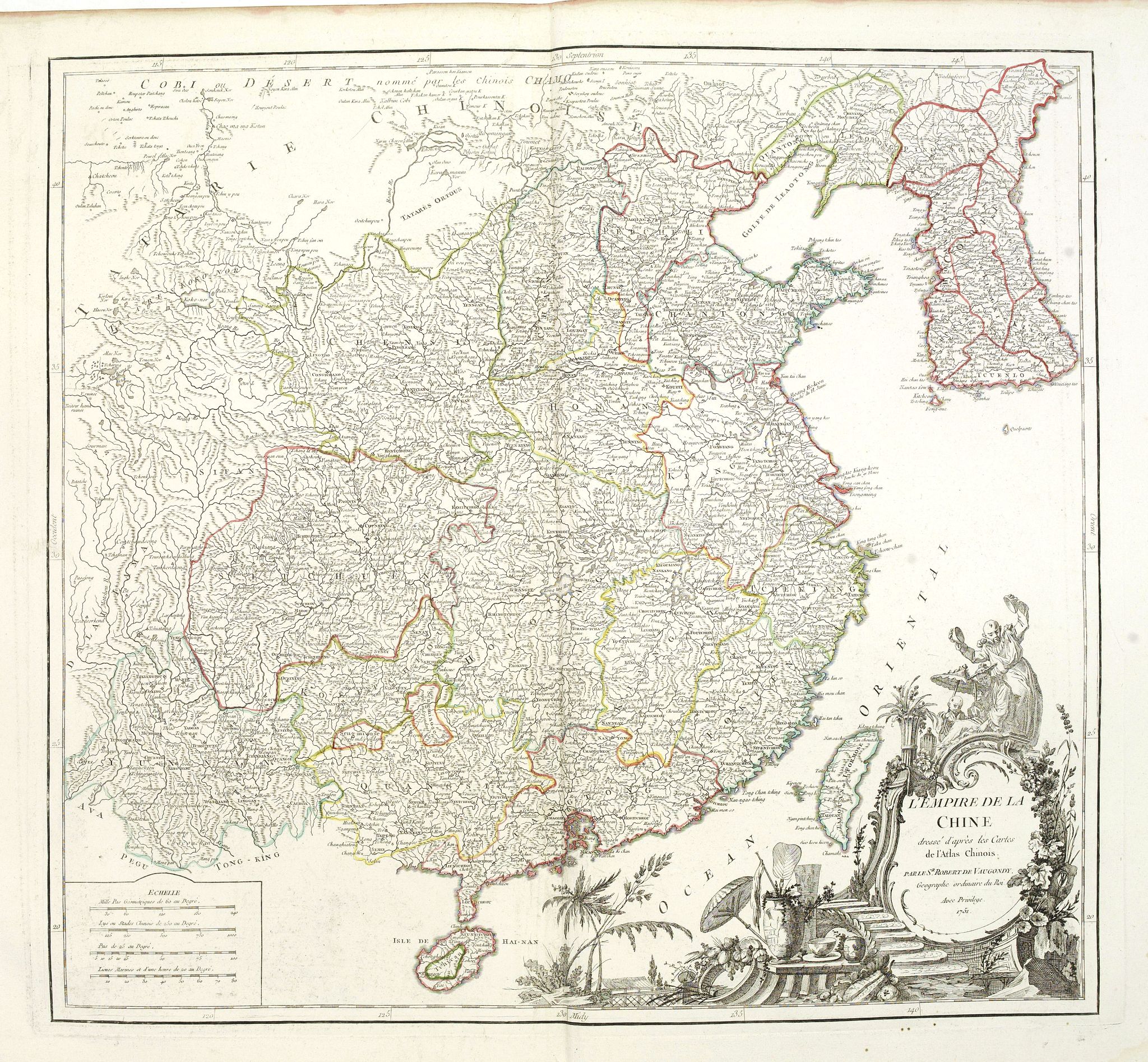 VAUGONDY, R. de, L'Empire de la Chine. . ., antique map, old maps