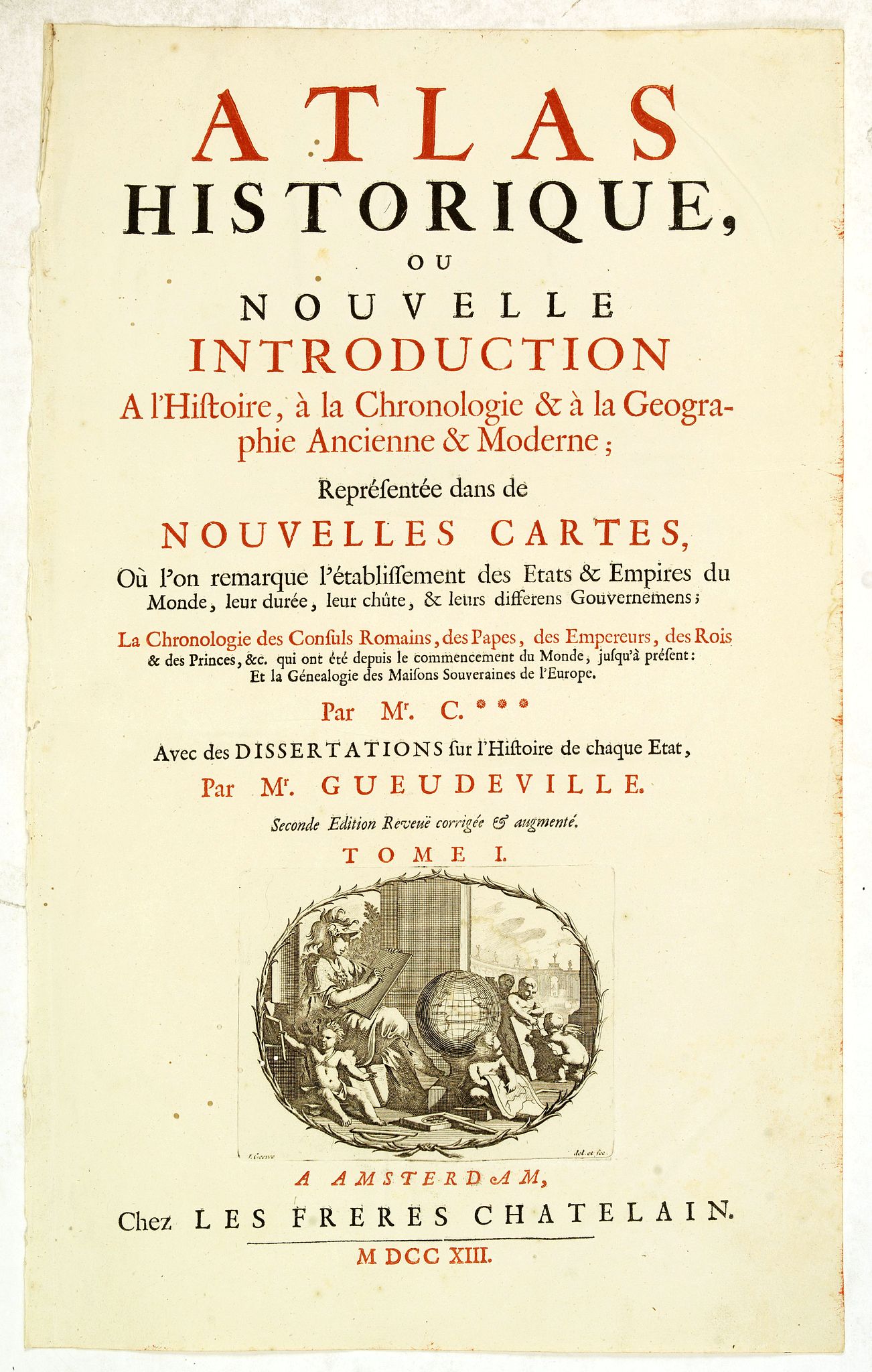 CHATELAIN, H., (Title page) Atlas historique, ou nouvelle introduction. . ., antique map, old maps